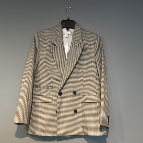 Topshop Jackets & Blazers - Topshop Black and White Blazer Modern Tailored Fit